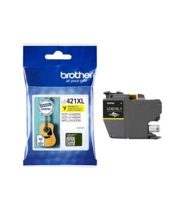 Brother LC421XLY Ink Cartridge, Yellow Brother LC421XLY Ink Cartridge Yellow