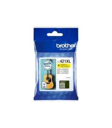 Brother LC421XLY Ink Cartridge, Yellow Brother LC421XLY Ink Cartridge Yellow