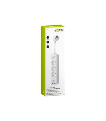 41264 3-Way Power Strip with Switch and USB Sockets quantity 3