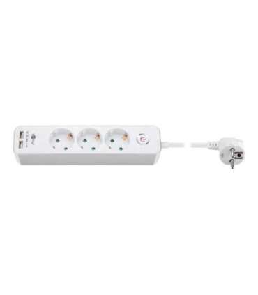 41264 3-Way Power Strip with Switch and USB Sockets quantity 3