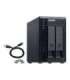 QNAP 2 Bay USB Type-C Direct Attached Storage with Hardware RAID TR-002 Micro 6 GB Black