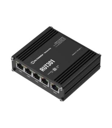 Ethernet Router RUT301 No Wi-Fi 10/100 Mbit/s Ethernet LAN (RJ-45) ports 5 Mesh Support No MU-MiMO No No