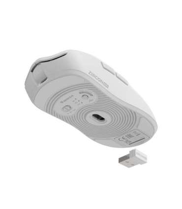 Genesis Zircon 500 Wireless/Wired Gaming Mouse 2.4 GHz, Bluetooth, USB White