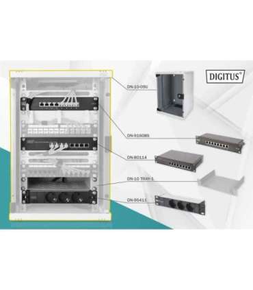 Digitus Network Set - 254 mm (10") - 9U, 312 x 300 mm DN-10-SET-2 Grey