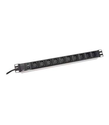 Digitus Aluminum outlet strip, IEC C14 plug DN-95404 Sockets quantity 10