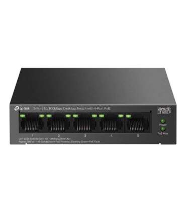 TP-LINK 5-Port 10/100Mbps Switch with 4-Port PoE LS105LP Unmanaged Desktop