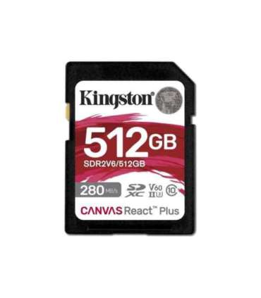 Kingston SDXC II V60 React Plus SDR2V6/512GB 512 GB SDXC Flash memory class Class 10, UHS-II, U3, V60