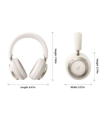 Anker Soundcore Foldable Headphones Space One Pro Bluetooth Over-ear Microphone Wireless Cream White