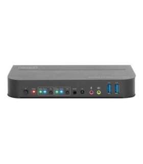 Digitus KVM Switch, 2-Port, 4K60Hz, 2 x DP in, 1 x DP/HDMI out DS-12850