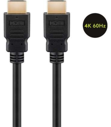 Goobay 60627 High Speed HDMI Cable with Ethernet, 4K/60Hz, Black HDMI 15 m