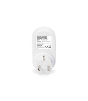 Digitus Universal USB Plug-in Charger with 2 x USB-A Sockets and Integrated Socket DA-70617