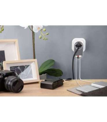 Digitus Universal USB Plug-in Charger with 2 x USB-A Sockets and Integrated Socket DA-70617