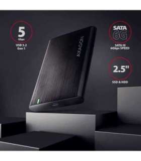 AXAGON Screwless aluminum USB 3.2 Gen 1 - SATA 6G external box for 2.5" SSD/HDD EE25-A6C