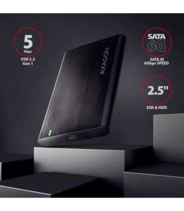 AXAGON Screwless aluminum USB 3.2 Gen 1 - SATA 6G external box for 2.5" SSD/HDD EE25-A6C