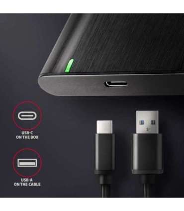AXAGON Screwless aluminum USB 3.2 Gen 1 - SATA 6G external box for 2.5" SSD/HDD EE25-A6C