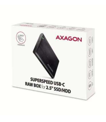 AXAGON Screwless aluminum USB 3.2 Gen 1 - SATA 6G external box for 2.5" SSD/HDD EE25-A6C