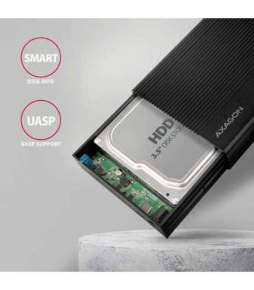 AXAGON Ribbed aluminum USB 3.2 Gen 1 - SATA 6G external box for 3.5" HDD EE35-GTR