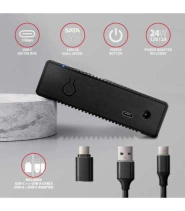 AXAGON Ribbed aluminum USB 3.2 Gen 1 - SATA 6G external box for 3.5" HDD EE35-GTR