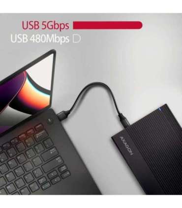 AXAGON Ribbed aluminum USB 3.2 Gen 1 - SATA 6G external box for 3.5" HDD EE35-GTR