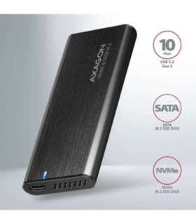 AXAGON External USB-C 3.2 Gen 2 metal box for M.2 NVMe & SATA SSD disks EEM2-SB2