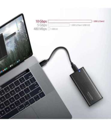 AXAGON External USB-C 3.2 Gen 2 metal box for M.2 NVMe & SATA SSD disks EEM2-SB2