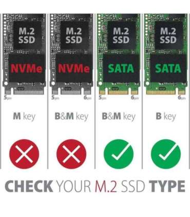 AXAGON External USB-C 3.2 Gen 2 metal box for M.2 SATA SSD disks EEM2-SBC