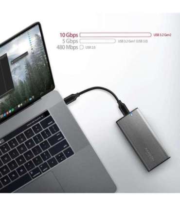 AXAGON External USB-C 3.2 Gen 2 metal box for M.2 NVMe & SATA SSD disks EEM2-SG2