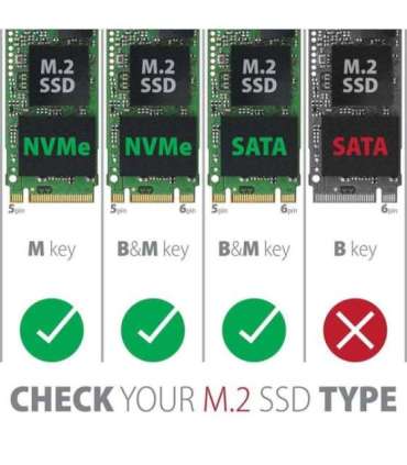 AXAGON External USB-C 3.2 Gen 2 metal box for M.2 NVMe & SATA SSD disks EEM2-SG2