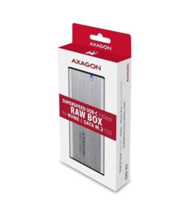 AXAGON External USB-C 3.2 Gen 2 metal box for M.2 NVMe & SATA SSD disks EEM2-SG2