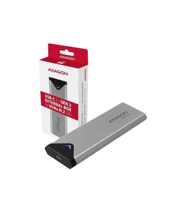 AXAGON External SuperSpeed+ USB-C metal box for M.2 NVMe SSD disks having sizes of up 42 to 80 mm EEM2-UG2