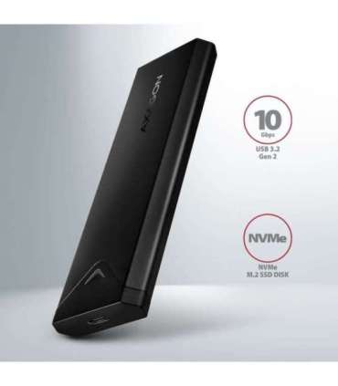 AXAGON External USB-C 10Gbps metal box for M.2 NVMe SSD disks EEM2-UB2