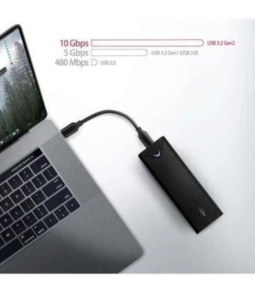AXAGON External USB-C 10Gbps metal box for M.2 NVMe SSD disks EEM2-UB2