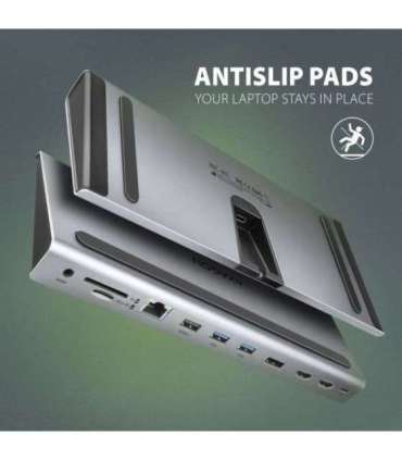 AXAGON USB-C 5Gbps TRIPLE 4K DISPLAY 11in1 Hub HMC-4KX3