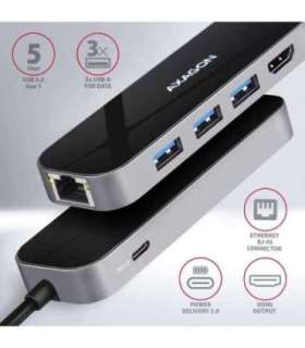AXAGON SuperSpeed USB-C COMBO 6in1 Hub HMC-6GL