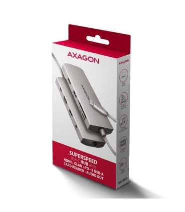 AXAGON Multi port USB-C 5Gbps hub HMC-8HLSA