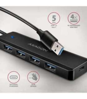 AXAGON Travel four-port USB-A 5Gbps hub HUE-C1A