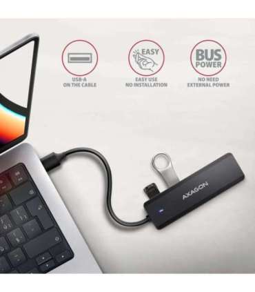 AXAGON Travel four-port USB-A 5Gbps hub HUE-C1A