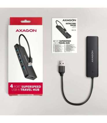 AXAGON Travel four-port USB-A 5Gbps hub HUE-C1A