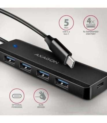 AXAGON Travel four-port USB-C 5Gbps hub HUE-C1C