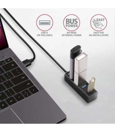 AXAGON Miniature metal four-port USB 3.2 Gen 1 hub HUE-M1AL