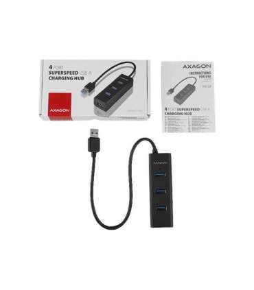 AXAGON Four-port USB 3.0 hub with fast charging and power support HUE-S2B