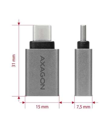 AXAGON Adapter into the USB-C port with USB Type A female output RUCM-AFA
