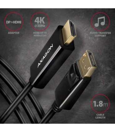 AXAGON Active cable DisplayPort to HDMI 1.8 m