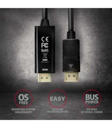 AXAGON Active cable DisplayPort to HDMI 1.8 m