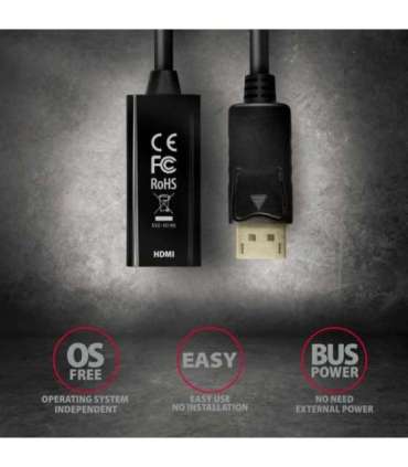 AXAGON Active adapter DisplayPort to HDMI 0.15 m