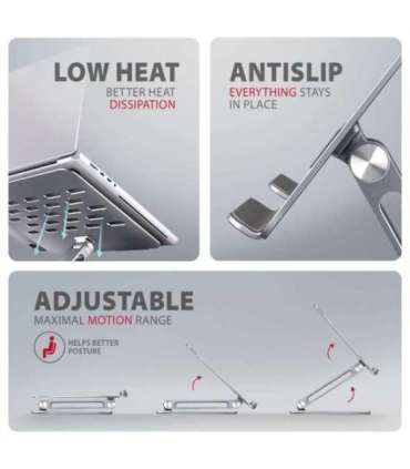 AXAGON Notebooks and tablets stand STND-LQ Adjustable Height, Tilt 10-16 "