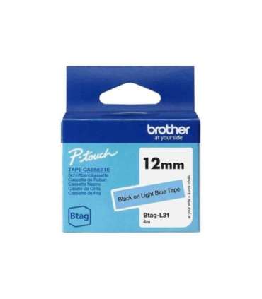 Brother BTAG-L31 Black on Light Blue Btag