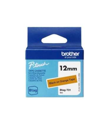 Brother BTAG-T31 Black on Orange Btag