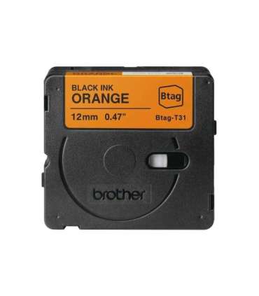 Brother BTAG-T31 Black on Orange Btag