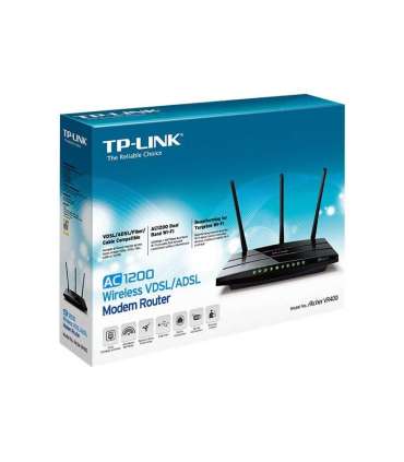 TP-LINK AC1200 Wi-Fi VDSL/ADSL Modem Gigabit Router Archer VR400 802.11ac 10/100/1000 Mbit/s Ethernet LAN